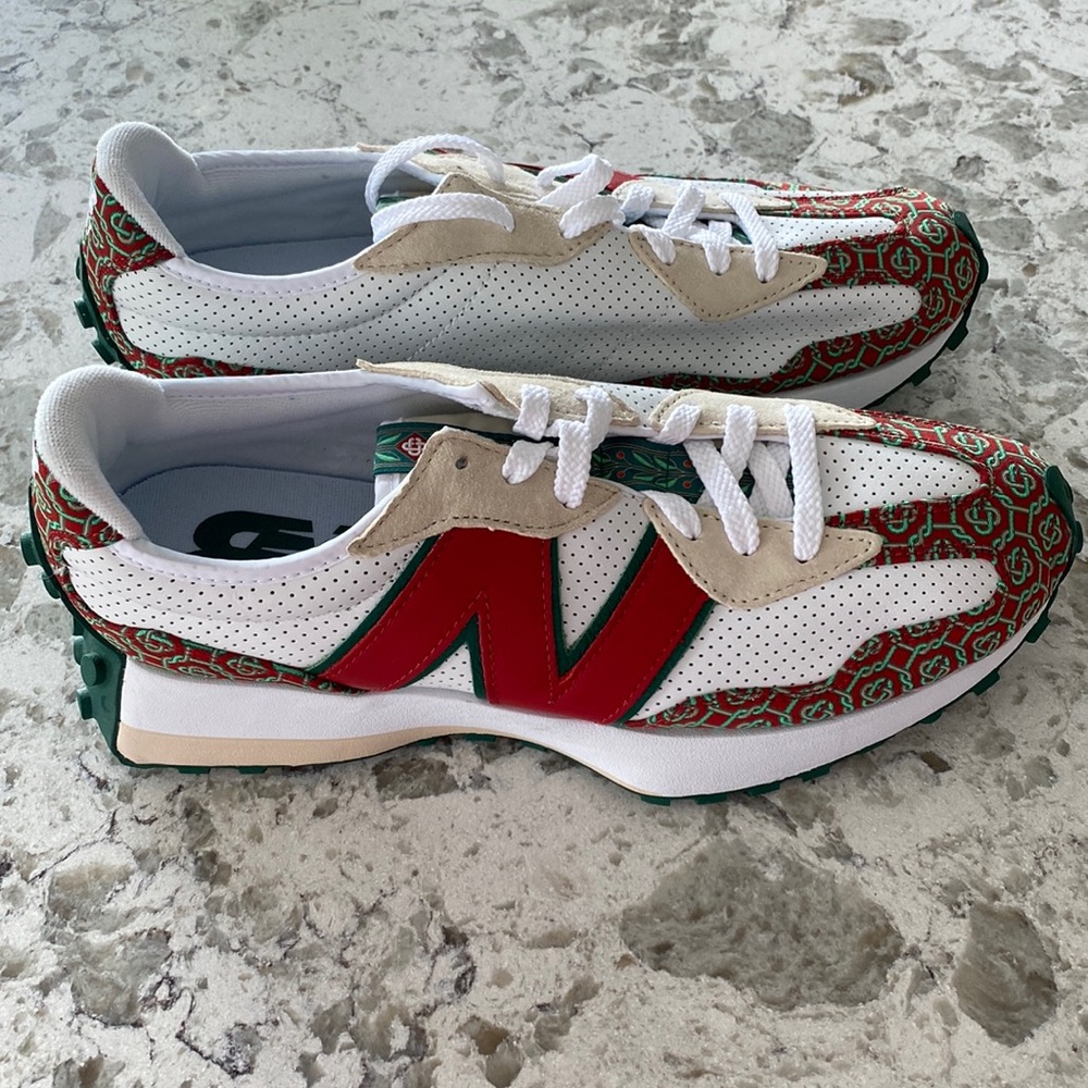 CASABLANCA
White & Red New Balance Edition 327 Sneakers